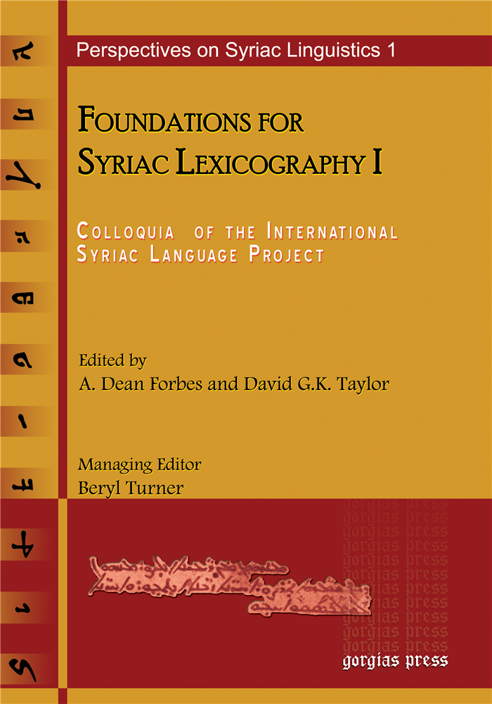Foundations for Syriac Lexicography I